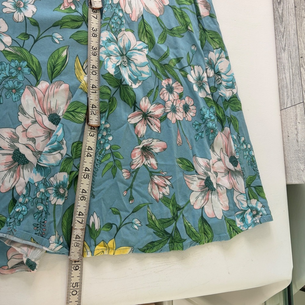 Torrid Maxi Dress Women 3 Blue Floral Pockets Adjustable Straps V-Neck Sun Dress - Picture 8 of 11